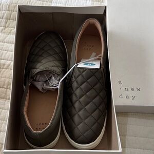 A New Day Women’s Quilted Slip-On Shoes - Dark Green